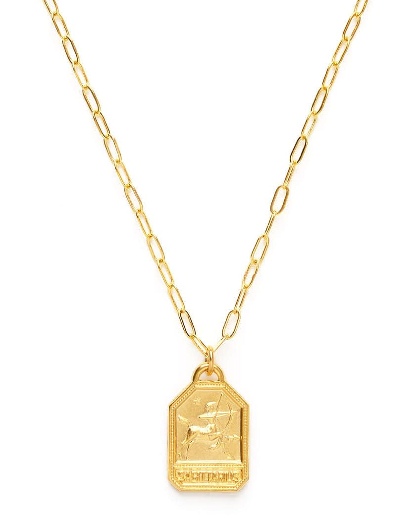 Dog Tag Zodiac Pendant Necklace - FORM + CONTENT
