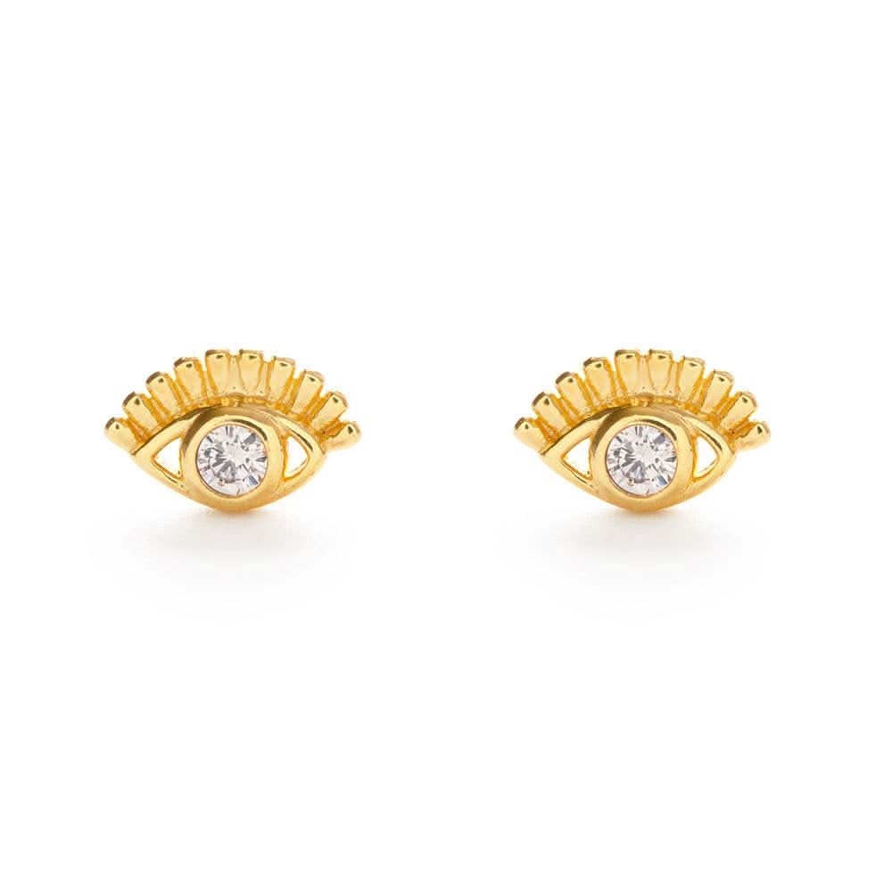 amano studios crystal eye of protection gold stud