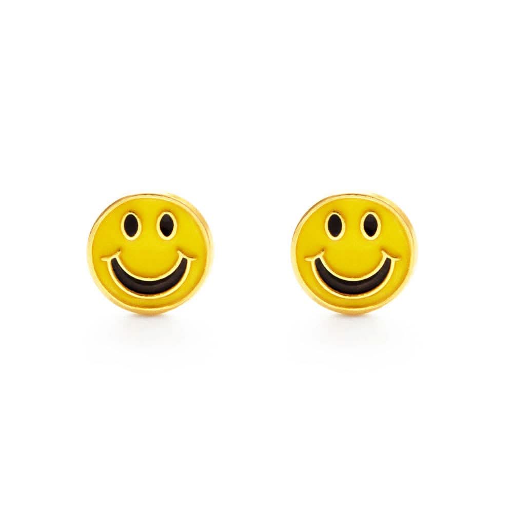 amano studios yellow 70s smiley face stud earrings