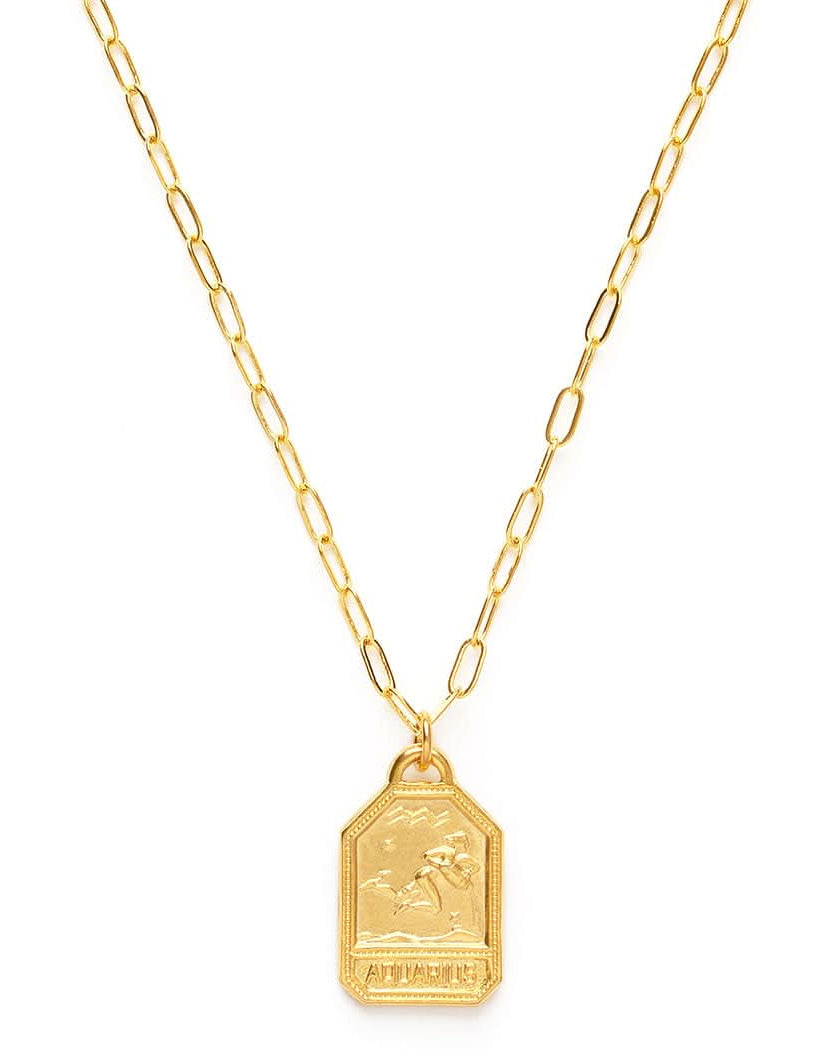 Dog Tag Zodiac Pendant Necklace - FORM + CONTENT