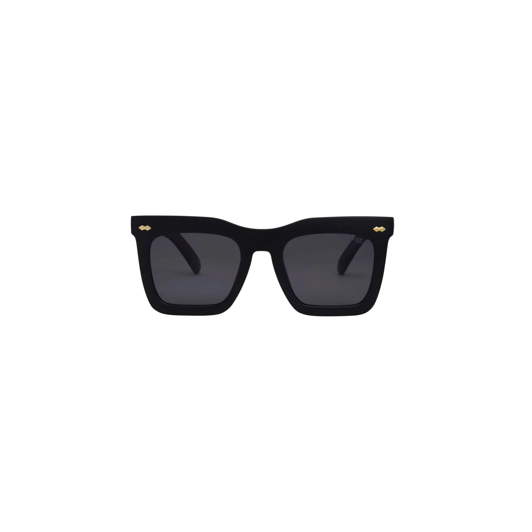 Black sunglasses with polarized lenses
