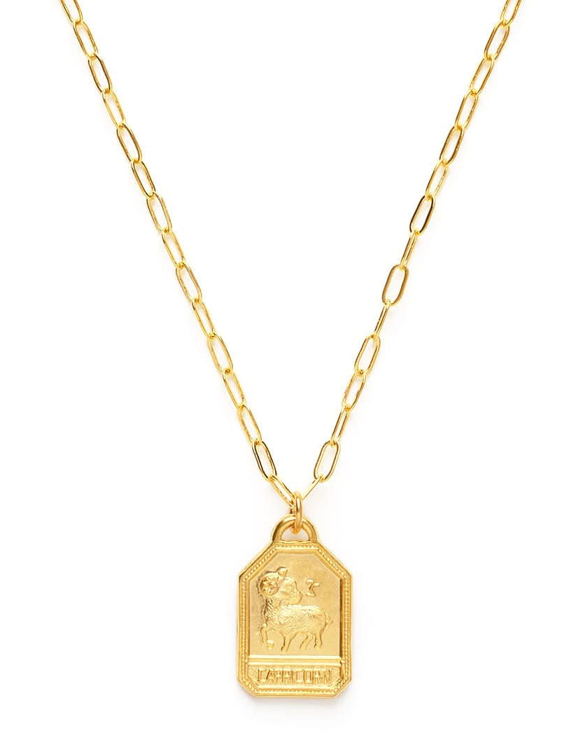 Dog Tag Zodiac Pendant Necklace - FORM + CONTENT