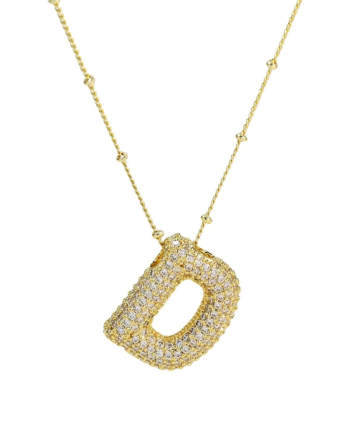 Gold Balloon Letter D Pendant Necklace | Delicate Anniversary Jewelry by FORM + CONTENT
