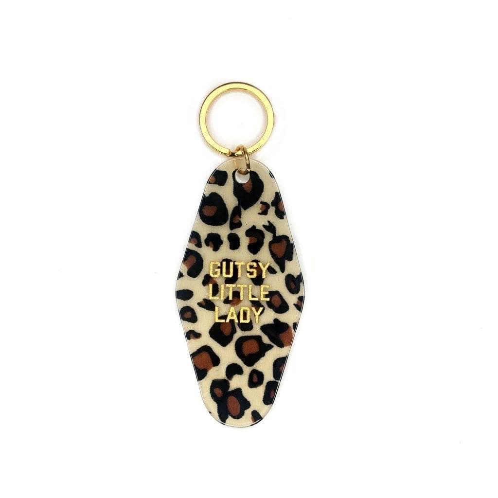 Leopard print Gutsy Little Lady keychain