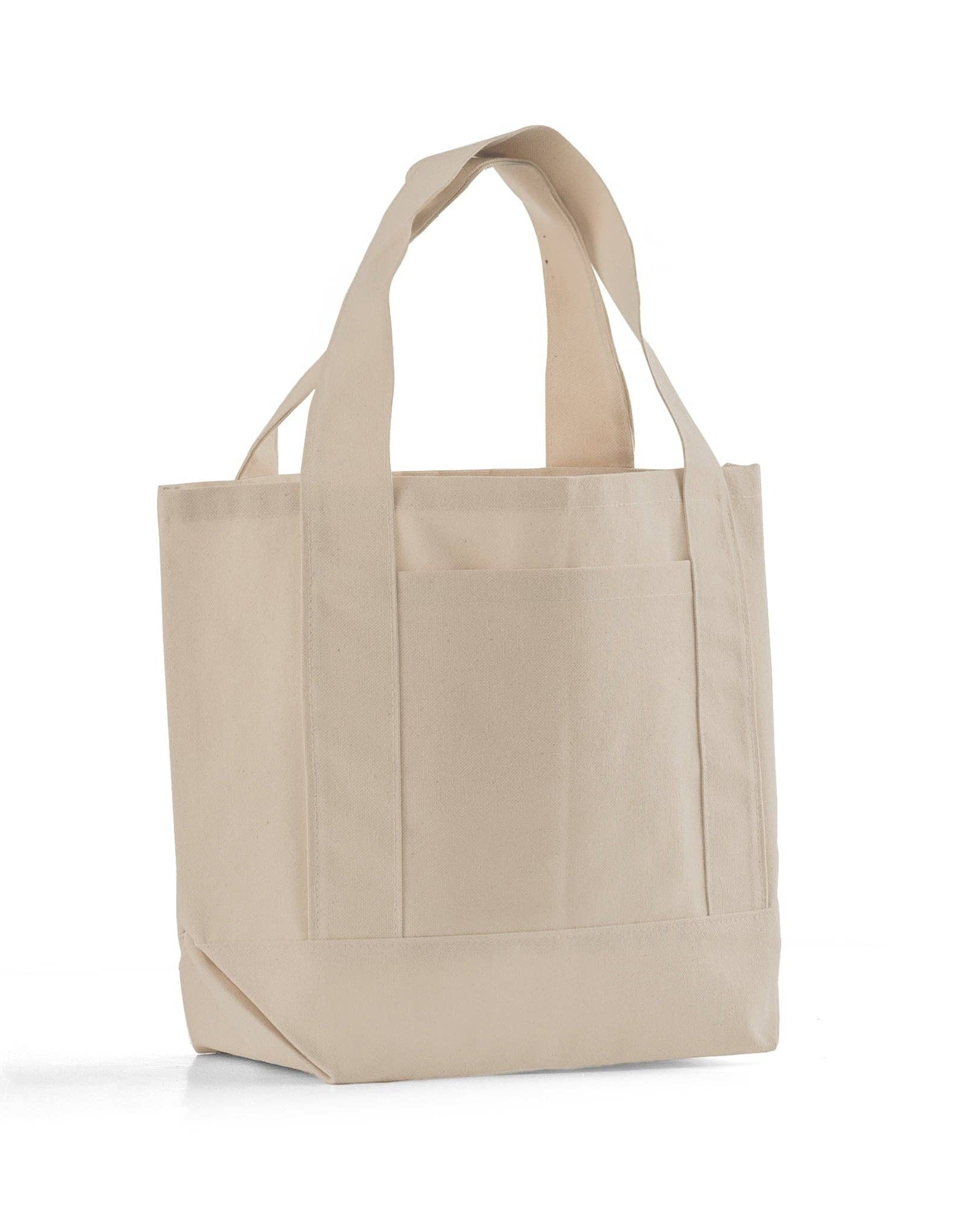 Beige tote bag on a white background