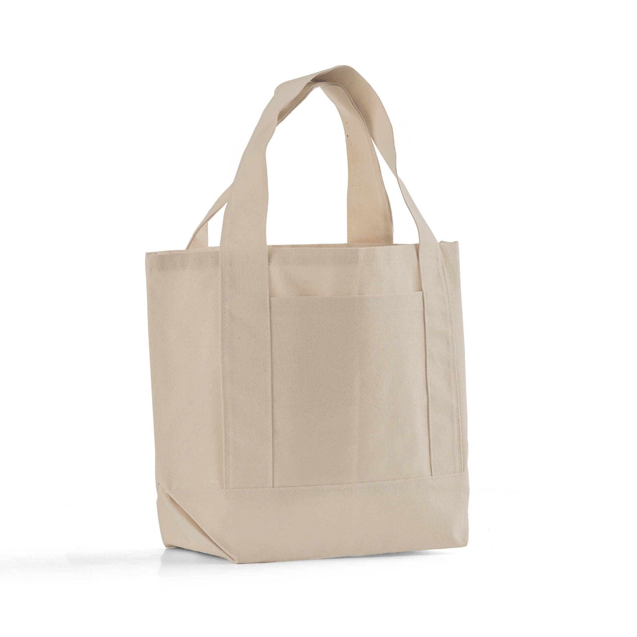 Beige tote bag on a white background