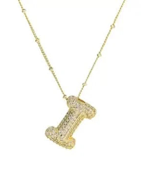 18k Gold Balloon Bubble Letter I Necklace | Initial Jewelry | FORM + CONTENT8