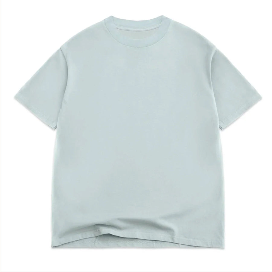 vintage, washed, blue, oversized, box, tee t-shirt on white background