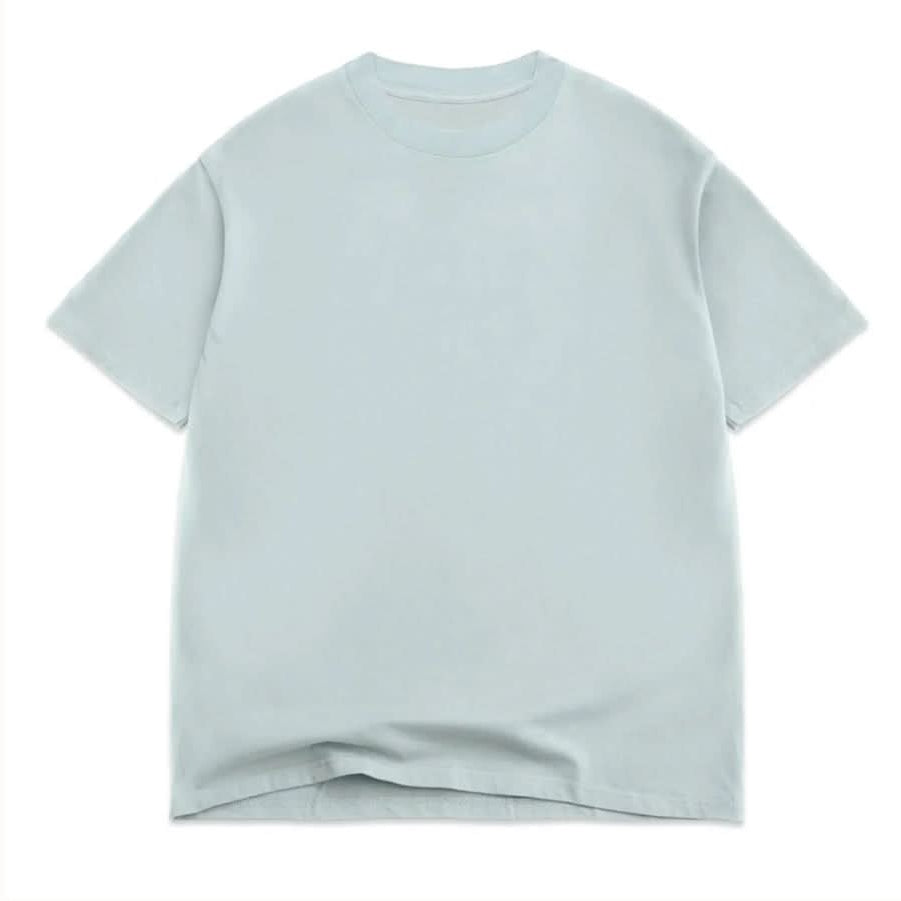 vintage, washed, blue, oversized, box, tee t-shirt on white background