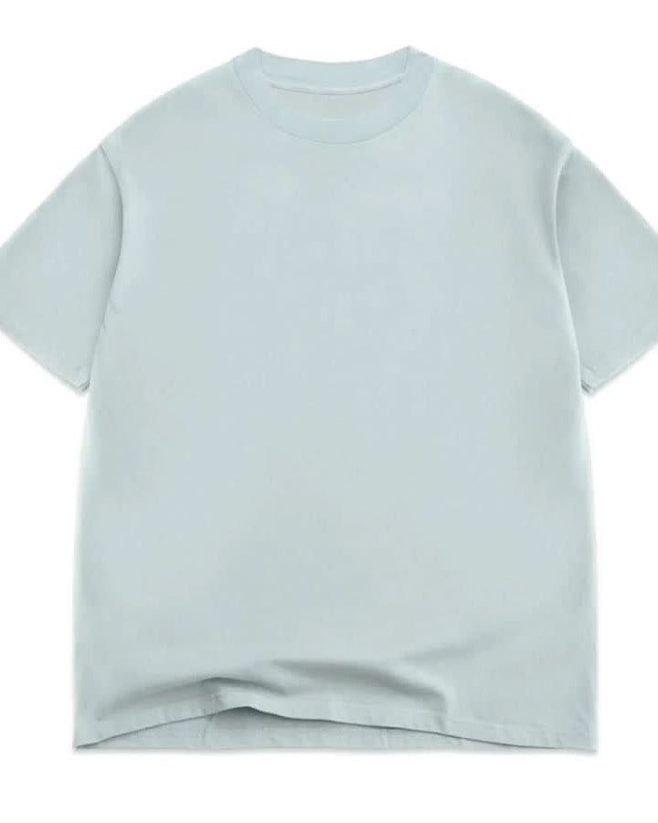 vintage, washed, blue, oversized, box, tee t-shirt on white background