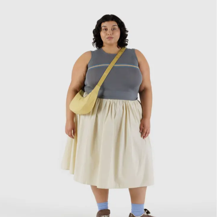 Yellow BAGGU Small Nylon Crescent Bag