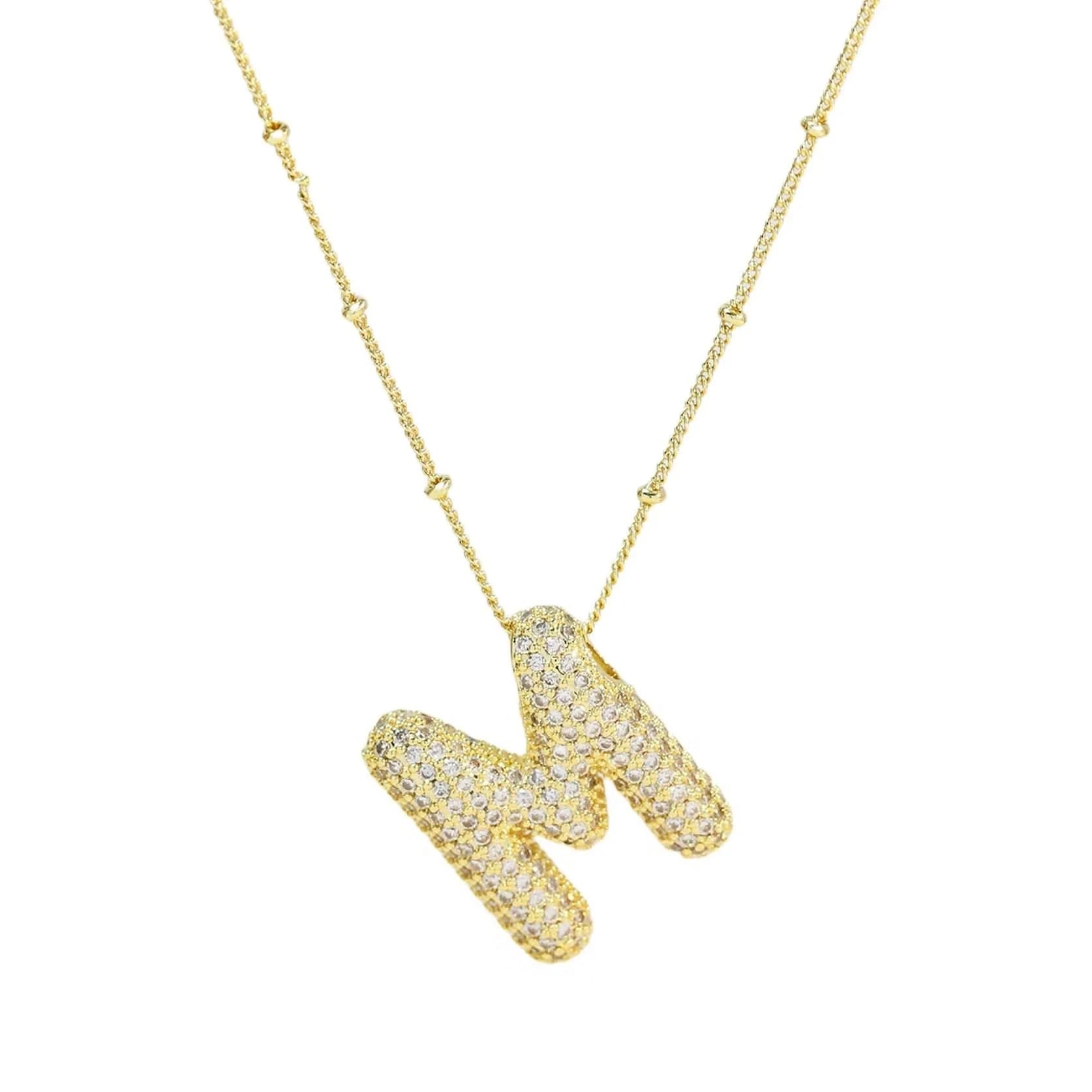 Gold Initial M Necklace | Handmade with Love in USA | FORM + CONTENT