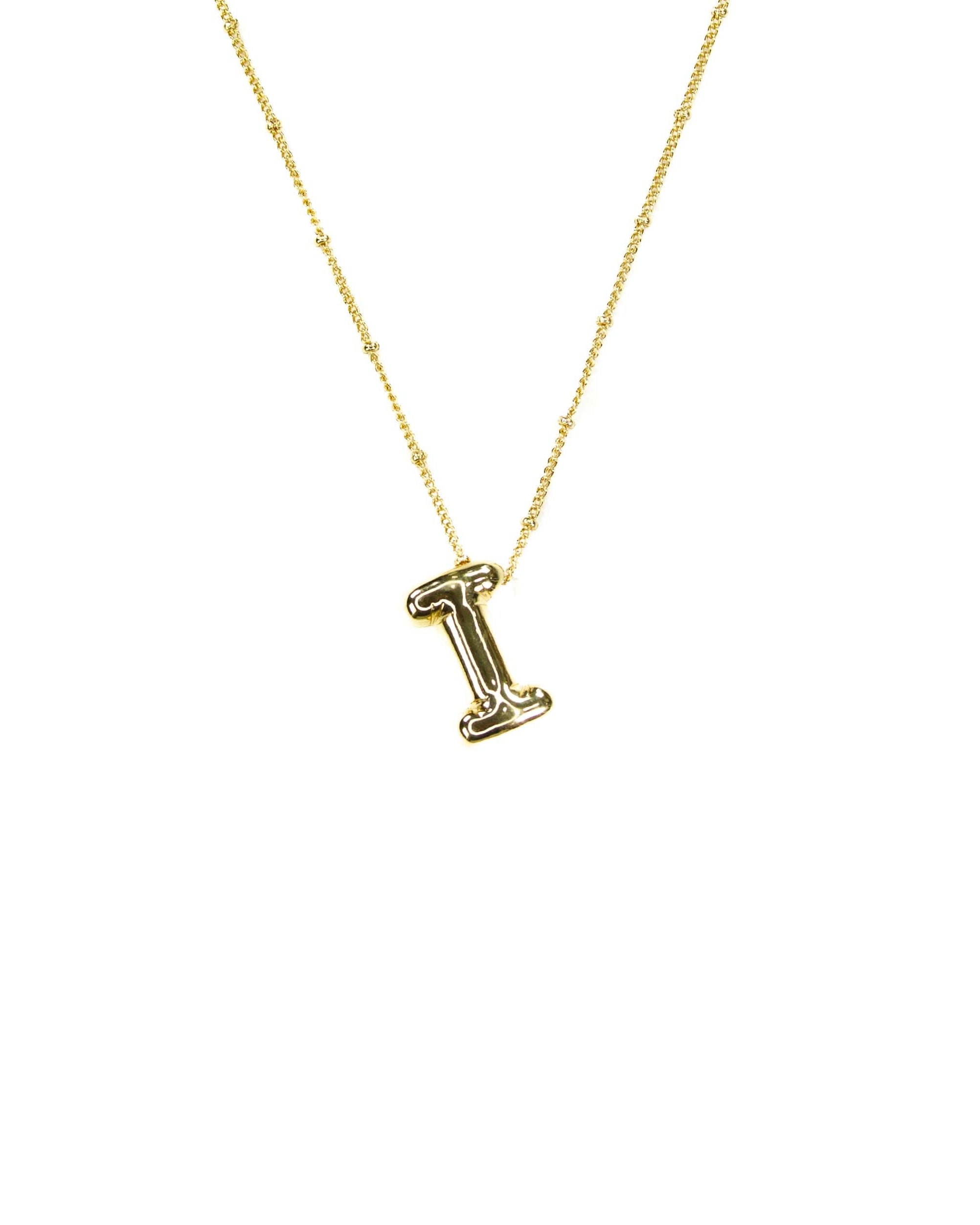 Initial Balloon Bubble 18K Gold Necklace: B / Gold Filled - FORM + CONTENT
