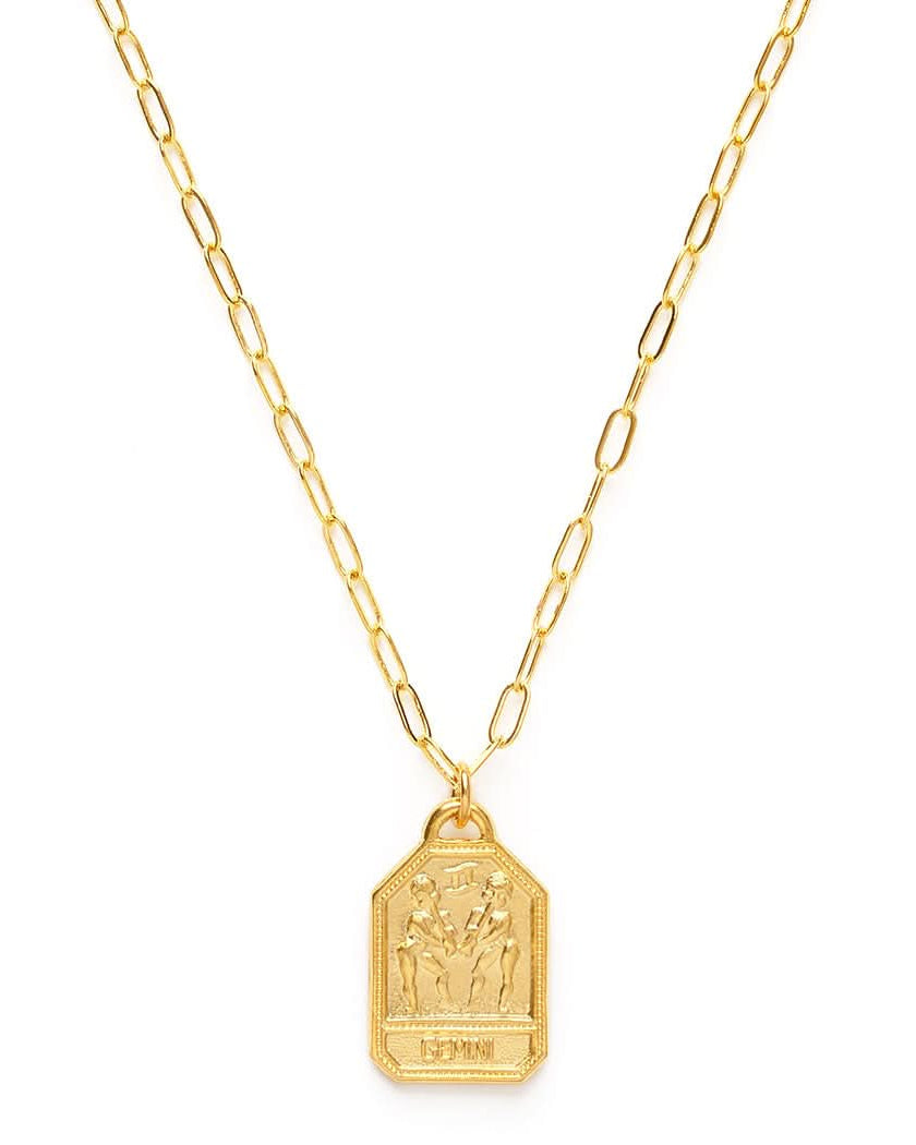 Dog Tag Zodiac Pendant Necklace - FORM + CONTENT