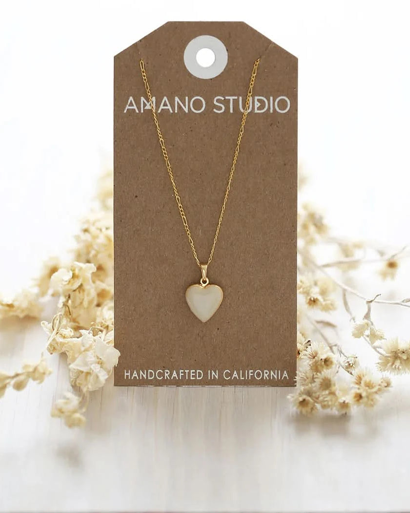 Small Heart Locket Pendant Necklace - FORM + CONTENT