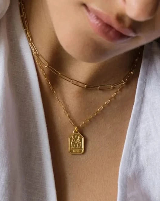 Dog Tag Zodiac Pendant Necklace - FORM + CONTENT