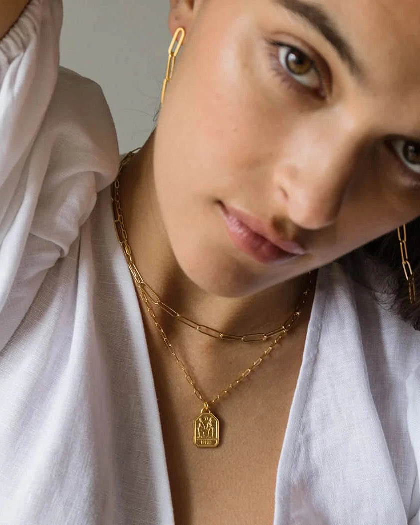 Dog Tag Zodiac Pendant Necklace - FORM + CONTENT