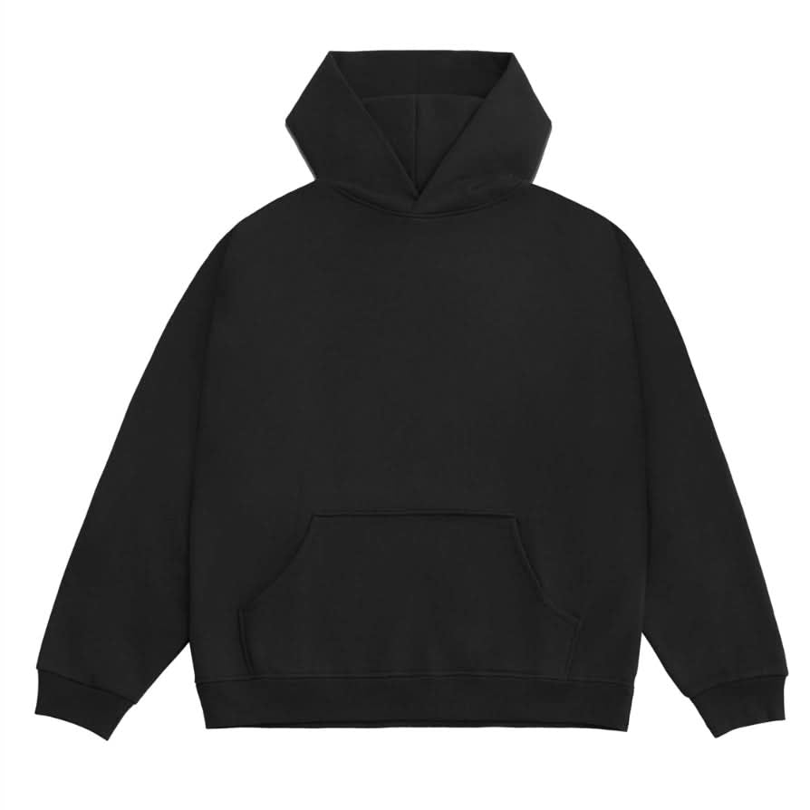 Black Vintage washed cotton hoodie on white background