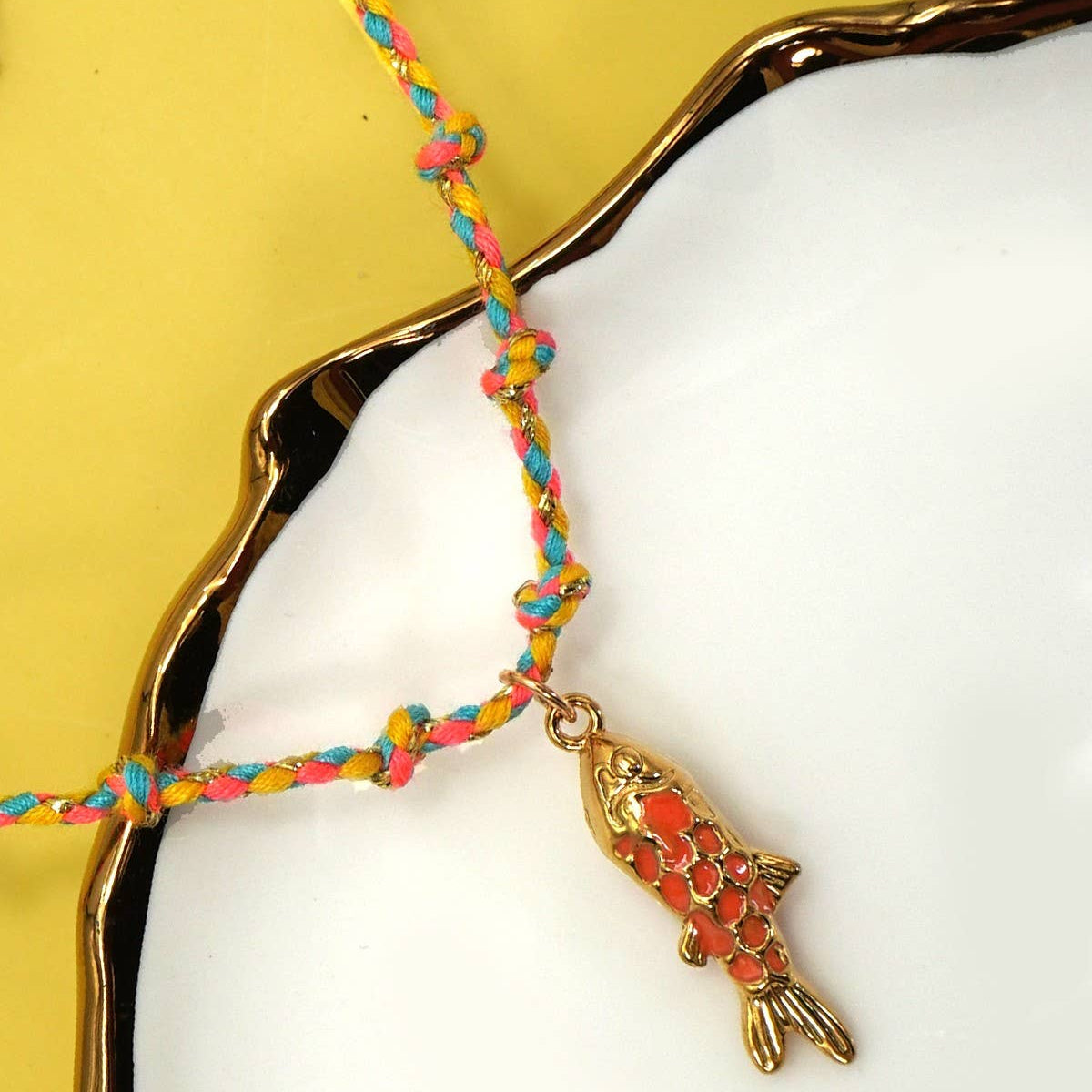 Corded Fish Charm Necklace