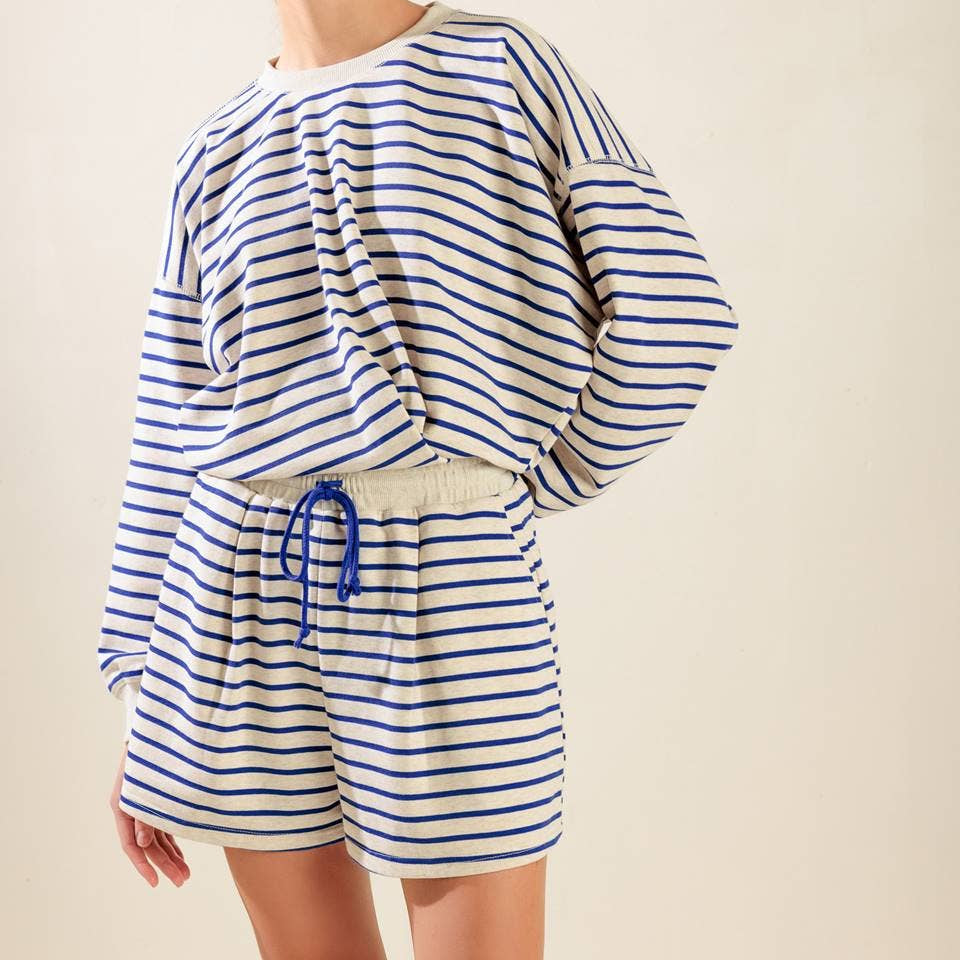 Striped French Terry Sweatshirt