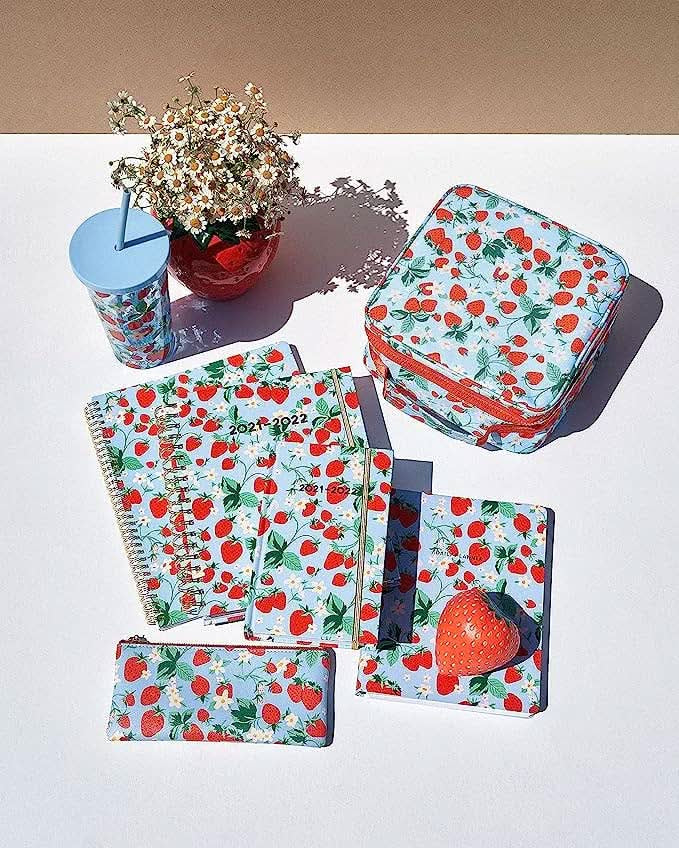Ban.do Rough Draft Large Notebook , Strawberry Fields in desk