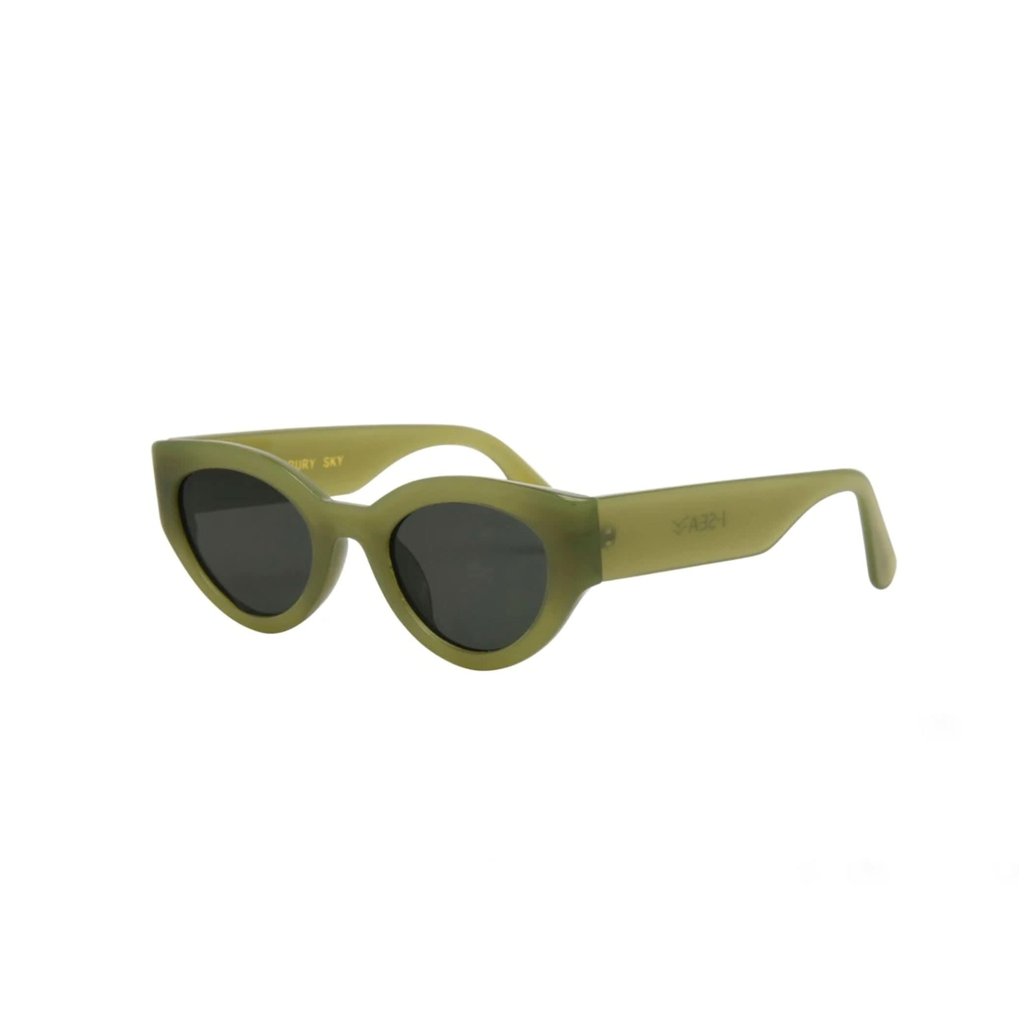 Moss green sunglasses with Smokey polarized lens