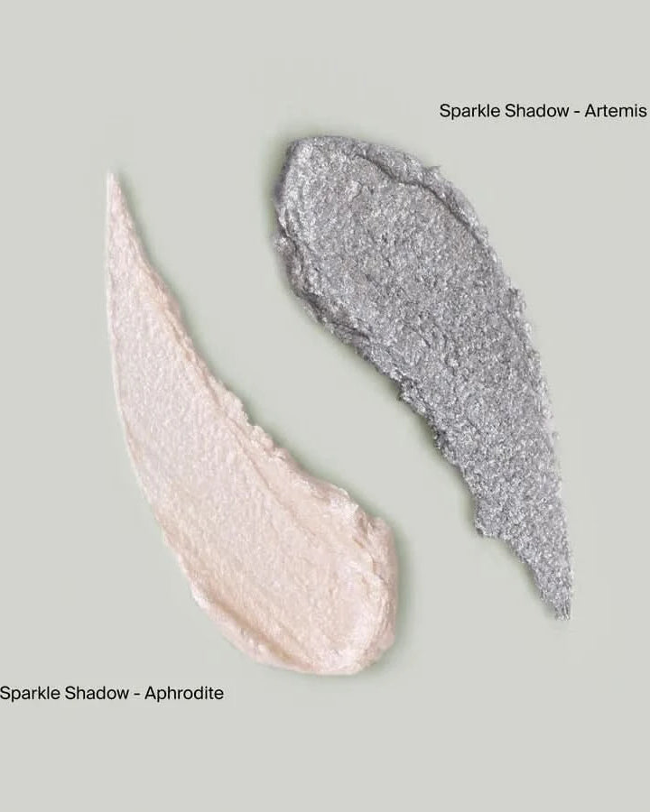 Swatches of two cream eyeshadow shades on a clean background.