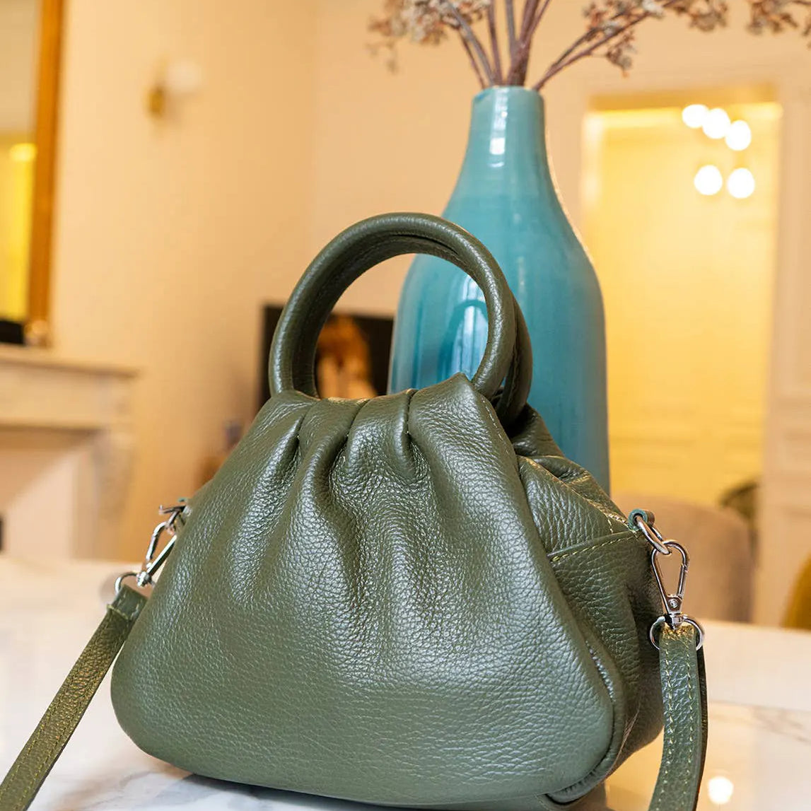 Ayla Leather Bag Green