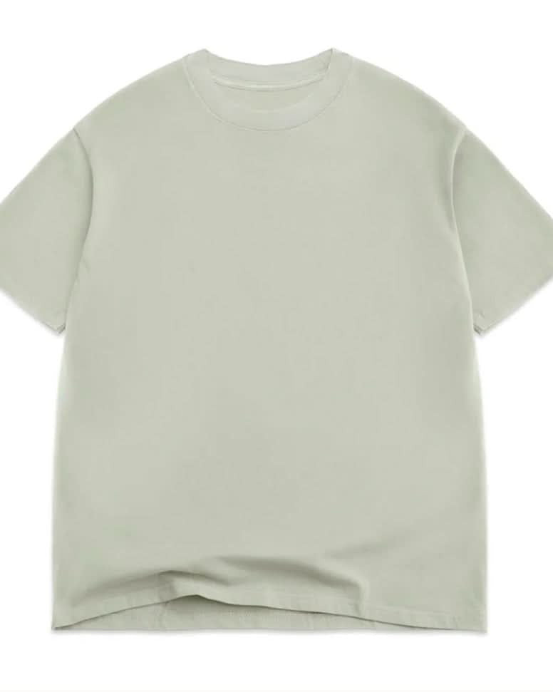 vintage, washed, light Sage green, oversized, box, tee t-shirt on white background