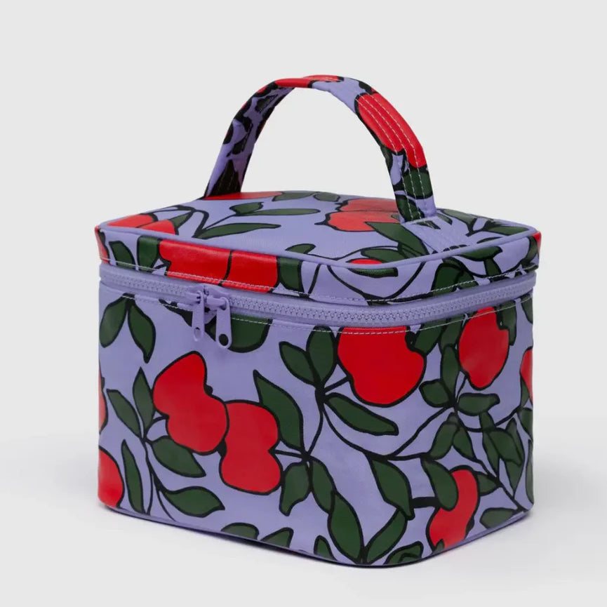 BAGGU Large Cosmetic Case - Rectangular fabric box with cherry pattern