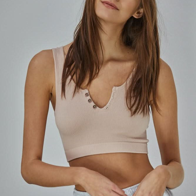 Day Dream Button Croped Tank Top