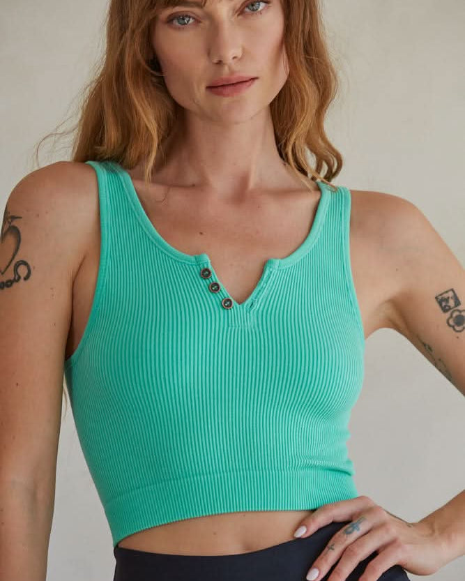 Day Dream Button Croped Tank Top - FORM + CONTENT