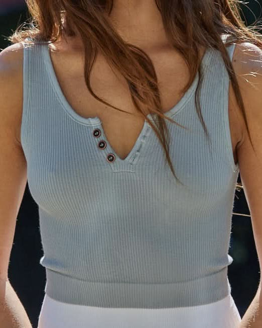 Day Dream Button Croped Tank Top - FORM + CONTENT