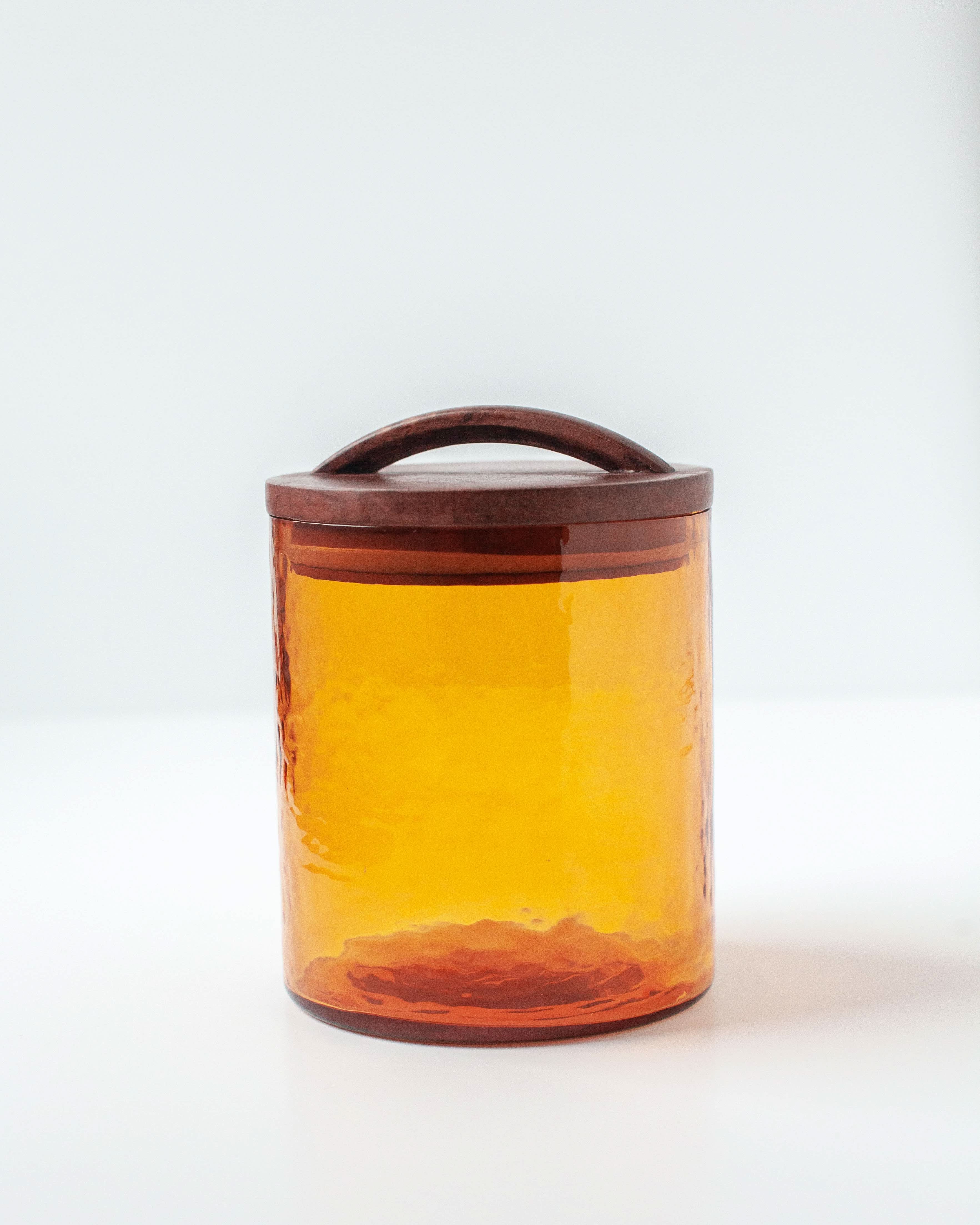 Blush Handblown Hammered Glass Canisters