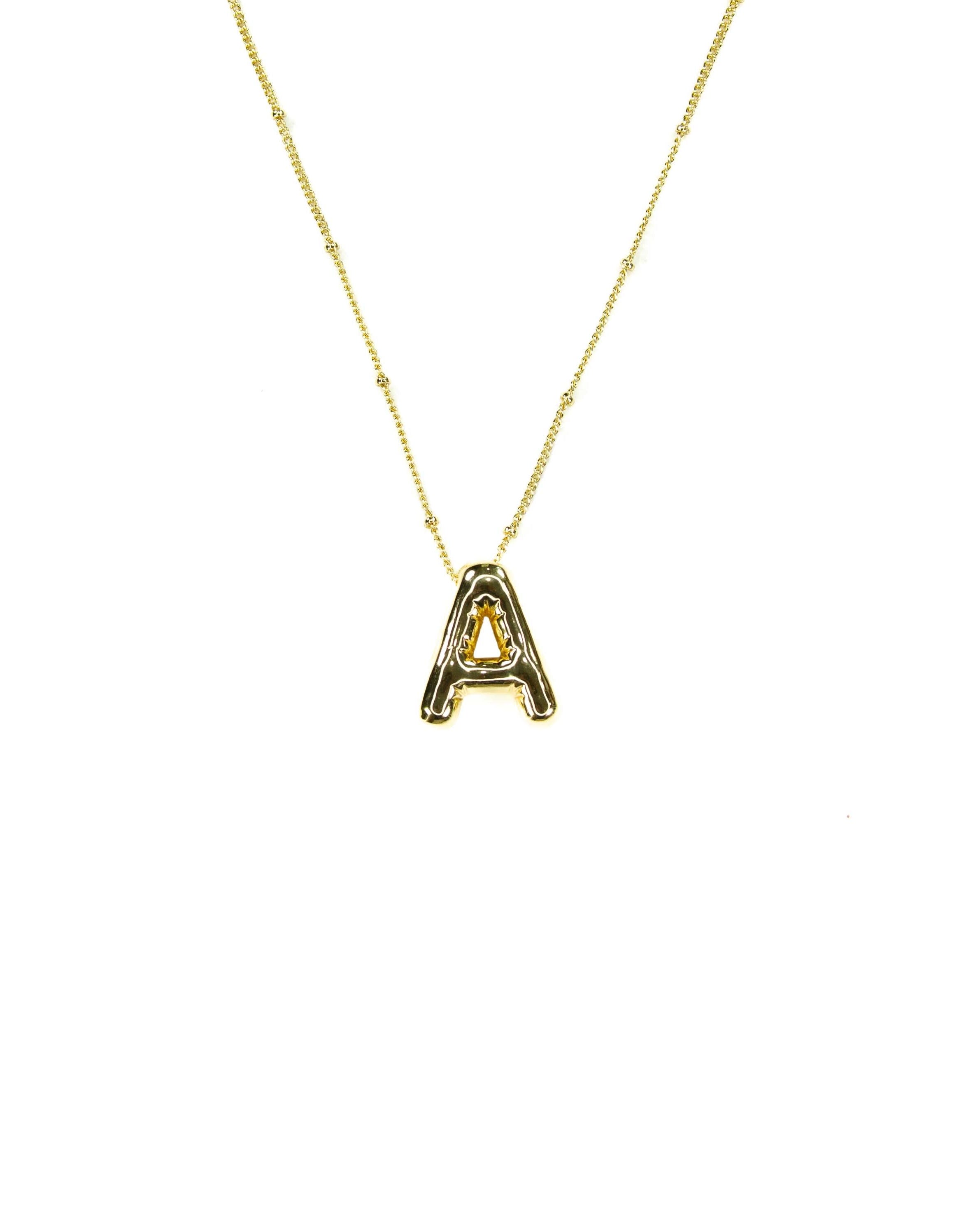 Initial Balloon Bubble 18K Gold Necklace: B / Gold Filled - FORM + CONTENT