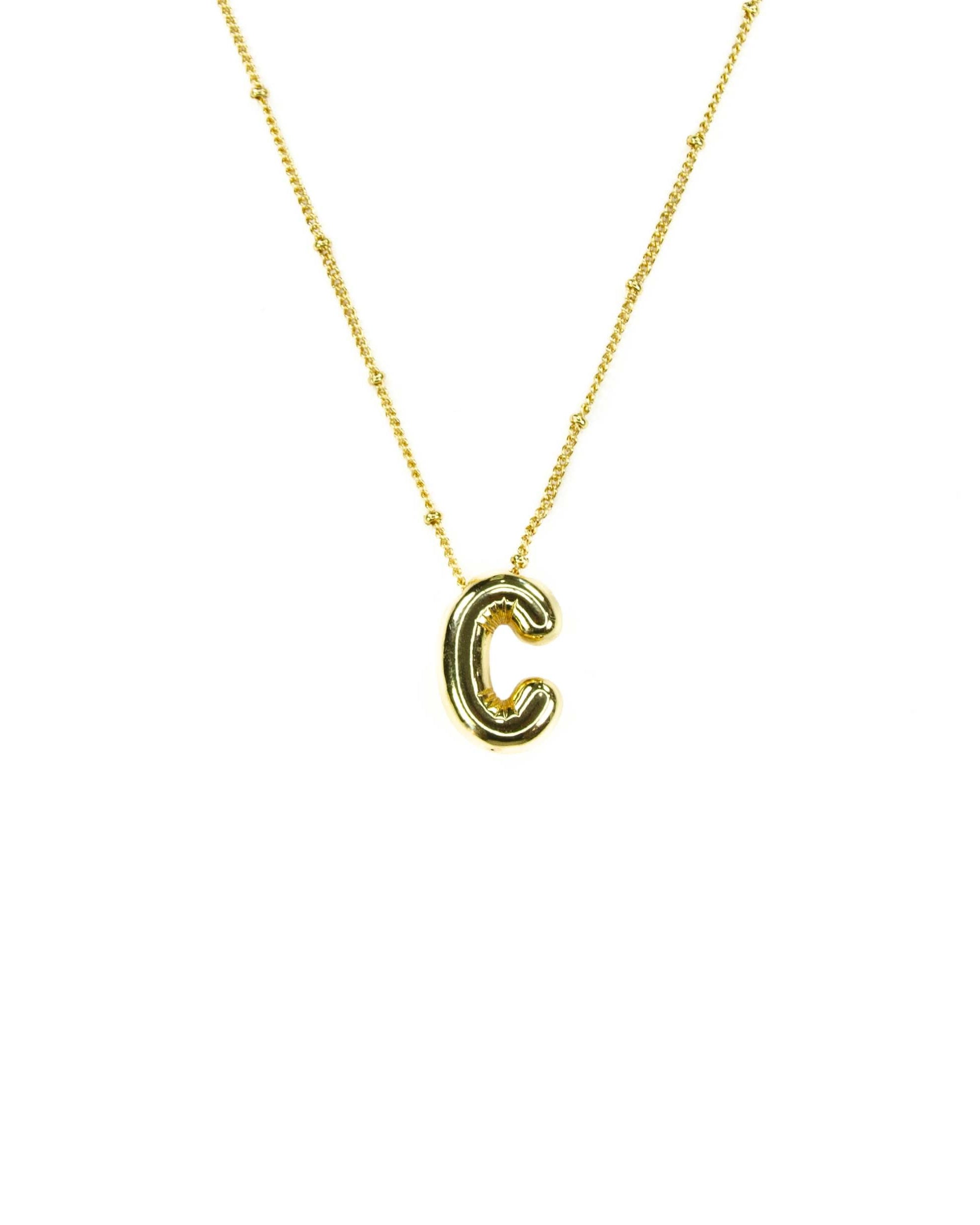 Initial Balloon Bubble 18K Gold Necklace: B / Gold Filled - FORM + CONTENT