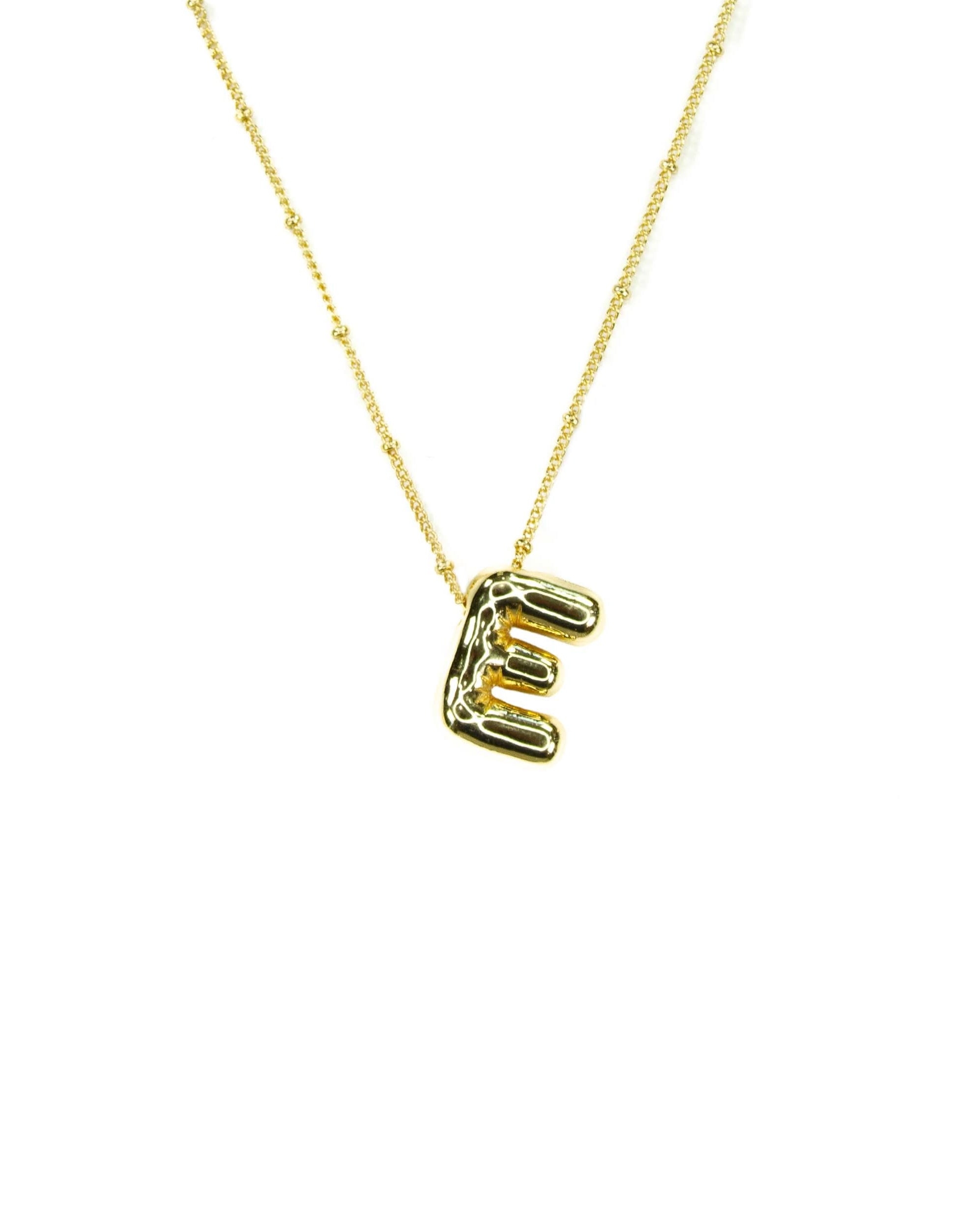Initial Balloon Bubble 18K Gold Necklace: E / Gold Filled - FORM + CONTENT