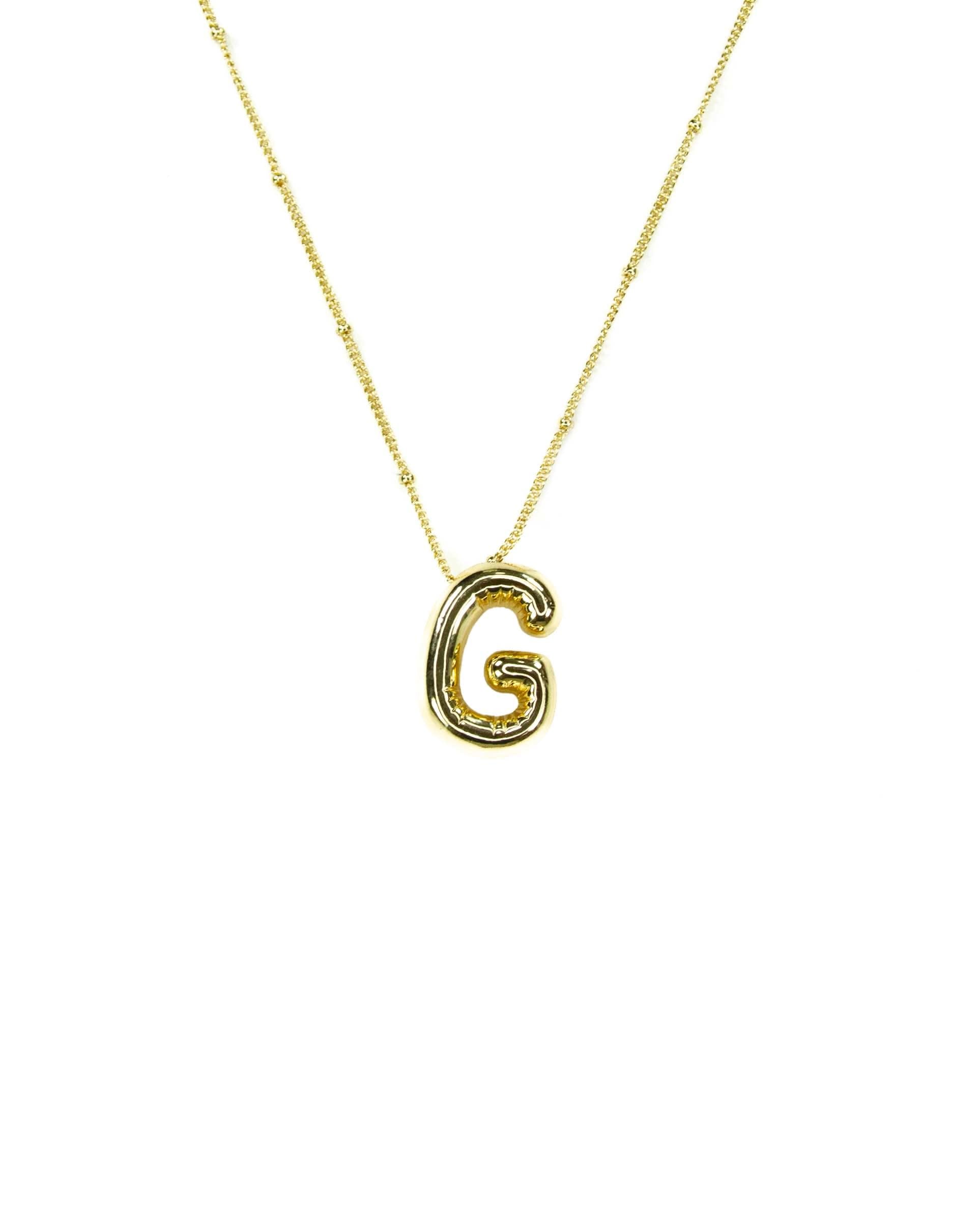 Initial Balloon Bubble 18K Gold Necklace: G / Gold Filled - FORM + CONTENT
