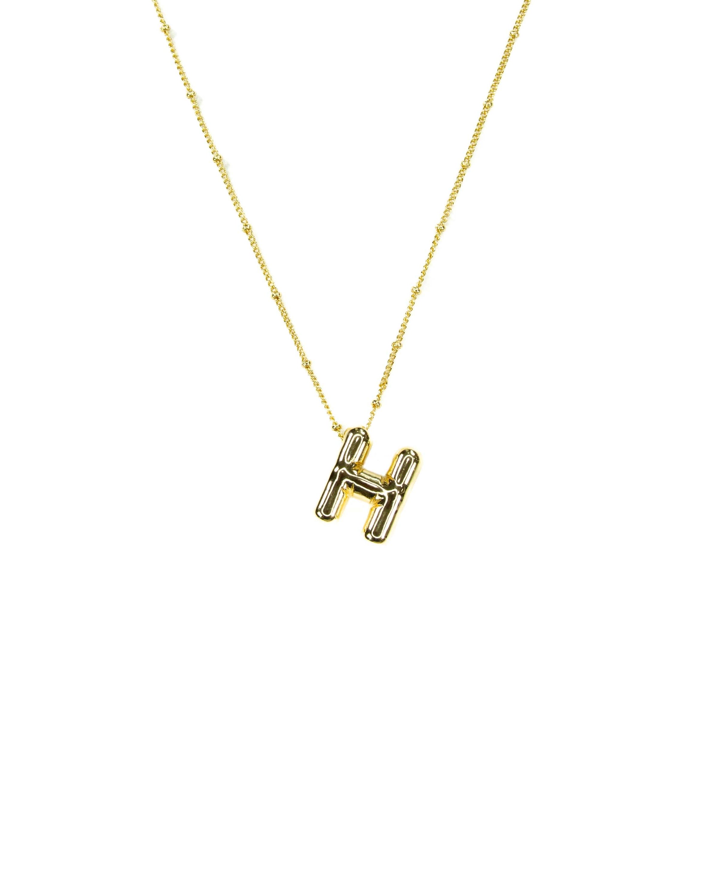 Initial Balloon Bubble 18K Gold Necklace: H/ Gold Filled - FORM + CONTENT