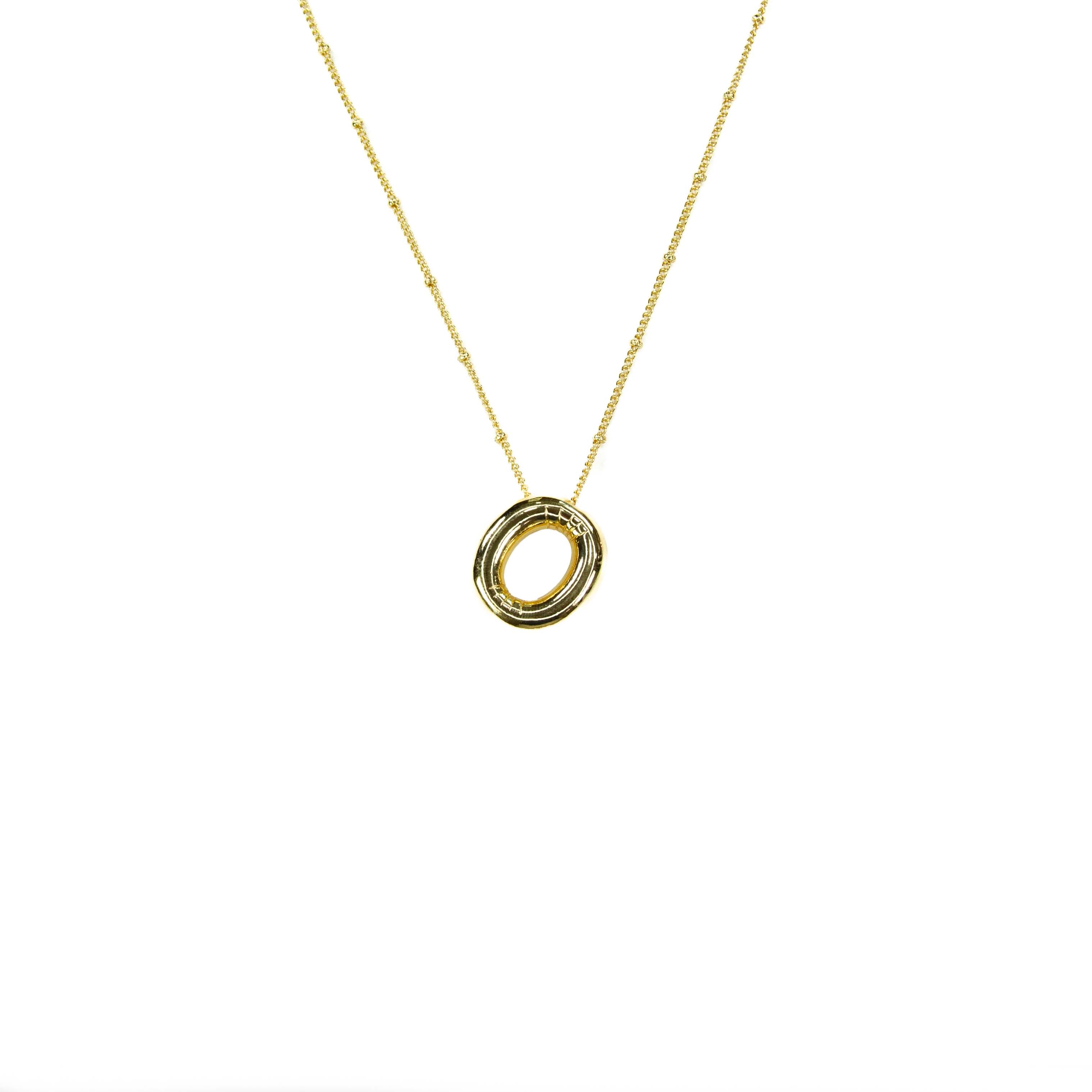 Initial Balloon Bubble 18K Gold Necklace: O / Gold Filled - FORM + CONTENT