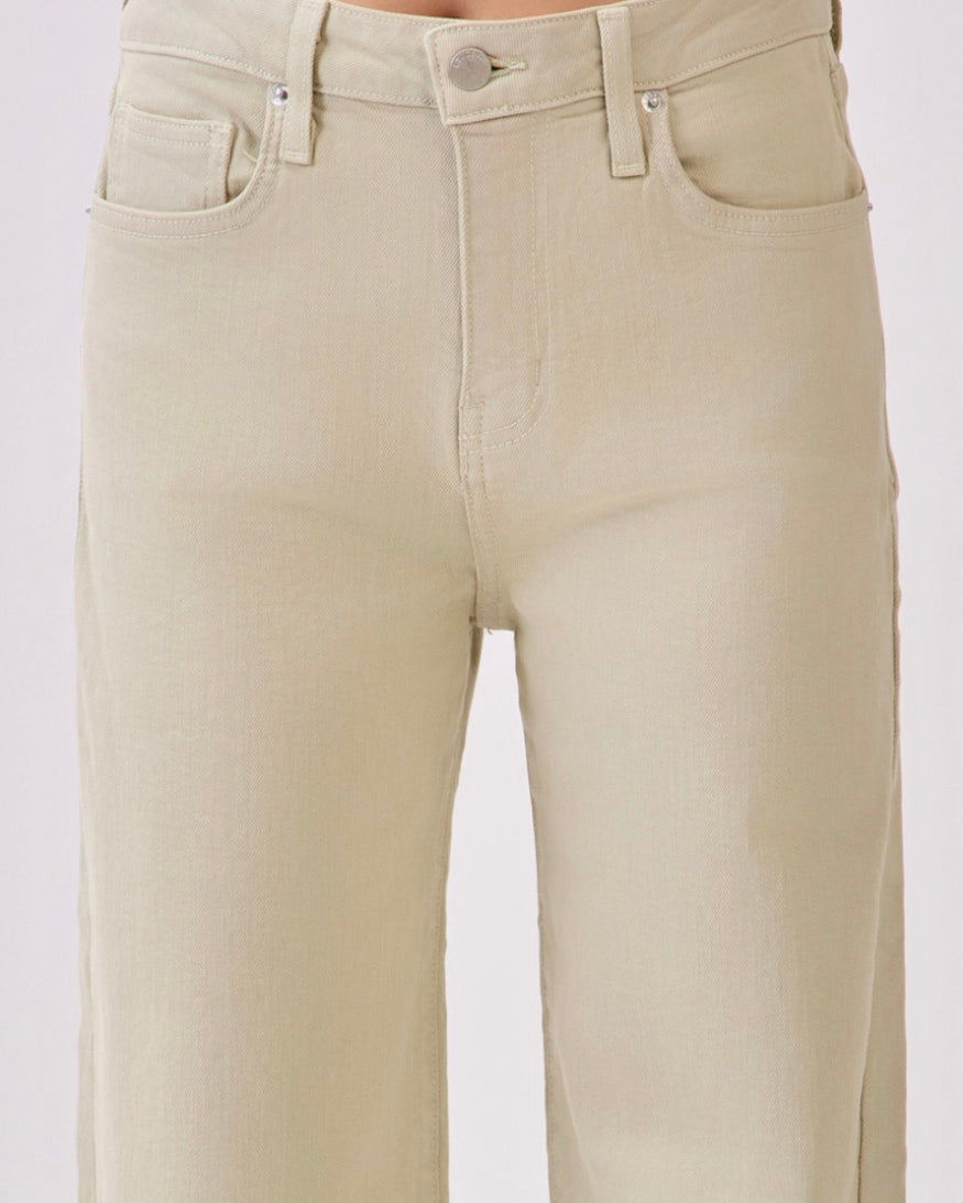 Beige jeans on a white background