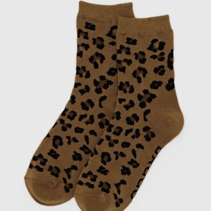 Brown Leopard print socks