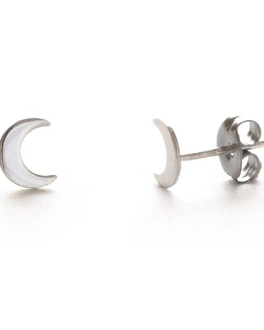 Crescent Moon Stud Earrings - FORM + CONTENT