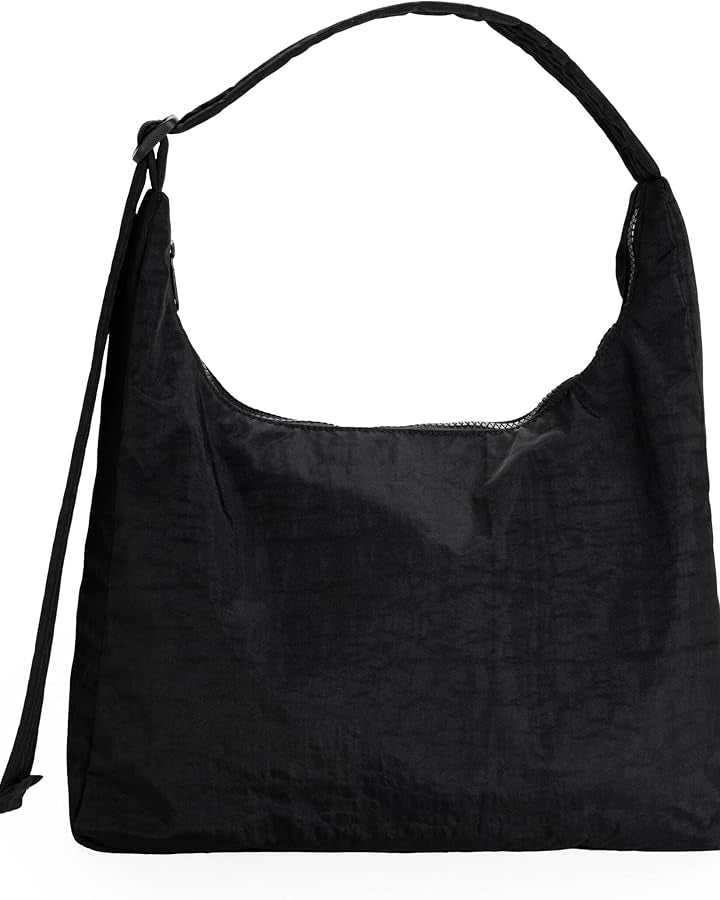 Black shoulder bag on a white background