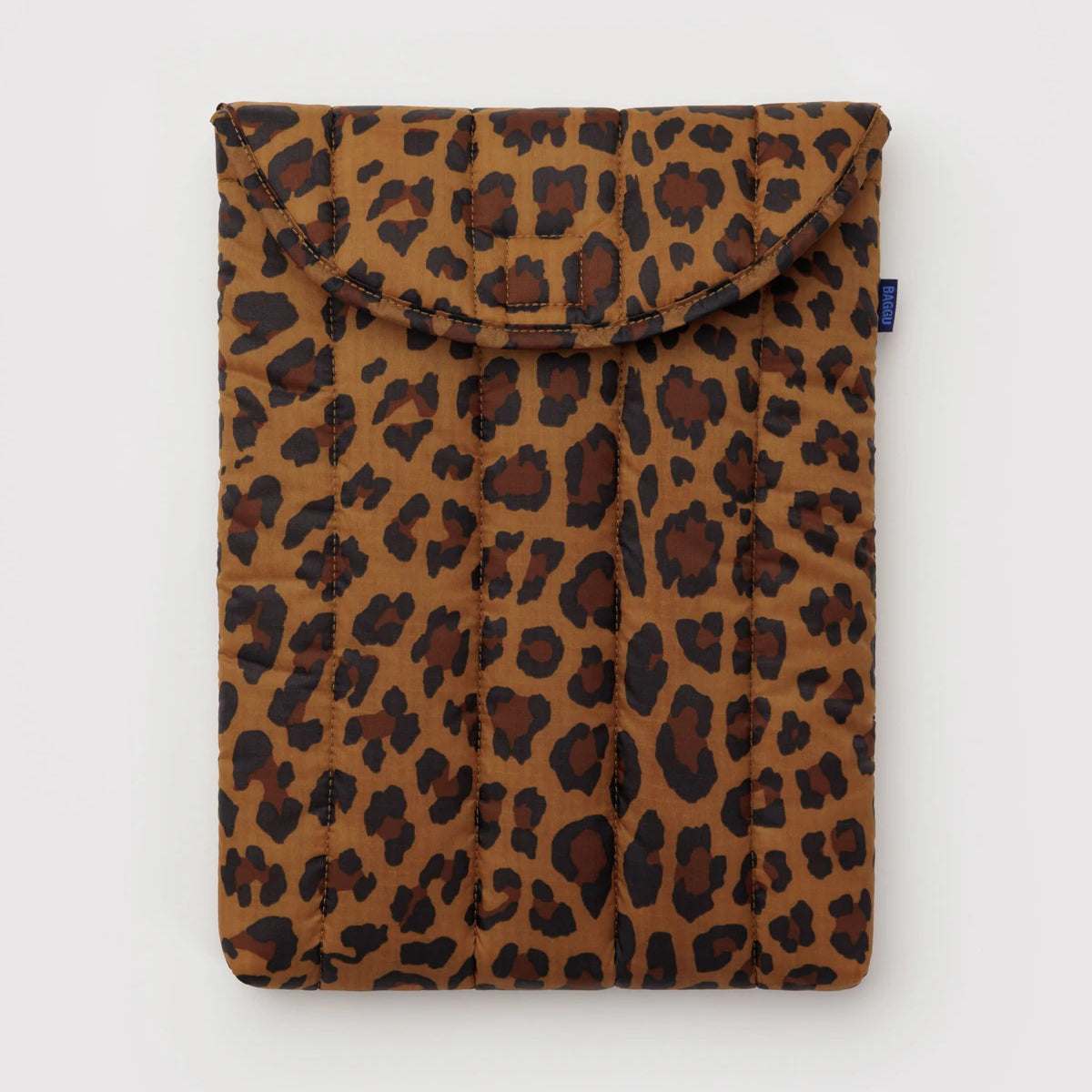 Leopard print pouch on a white background