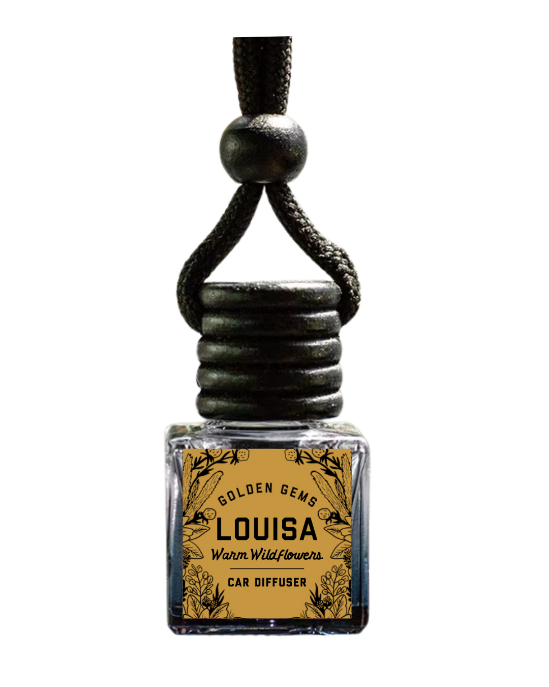 Car diffuser with 'Louisa' branding on a white background