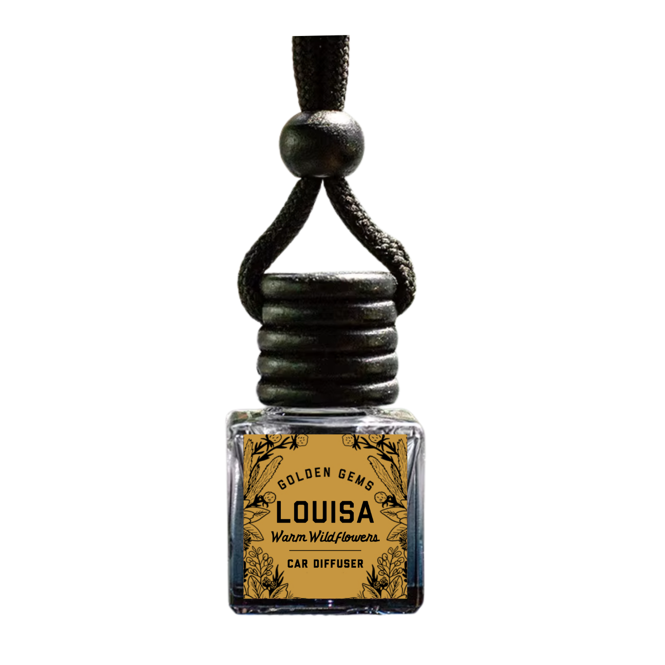 Car diffuser with 'Louisa' branding on a white background