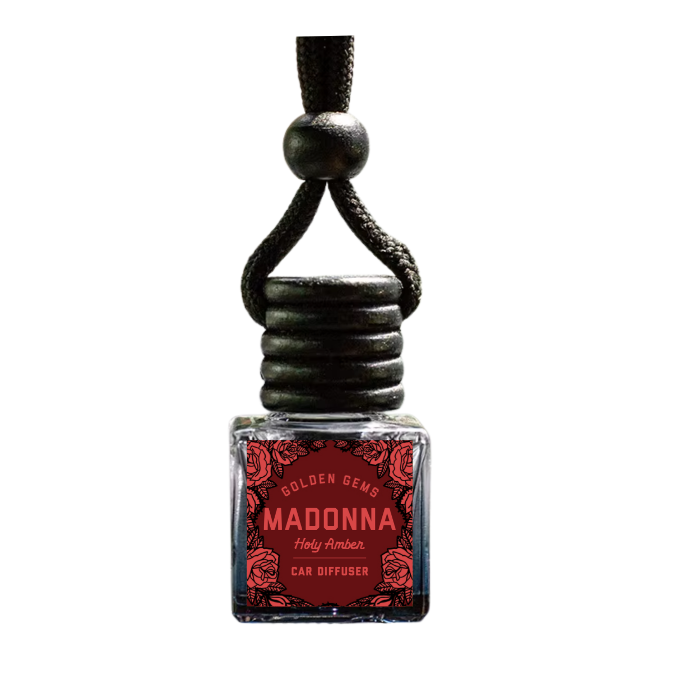 Car diffuser with 'Madonna' branding on a white background