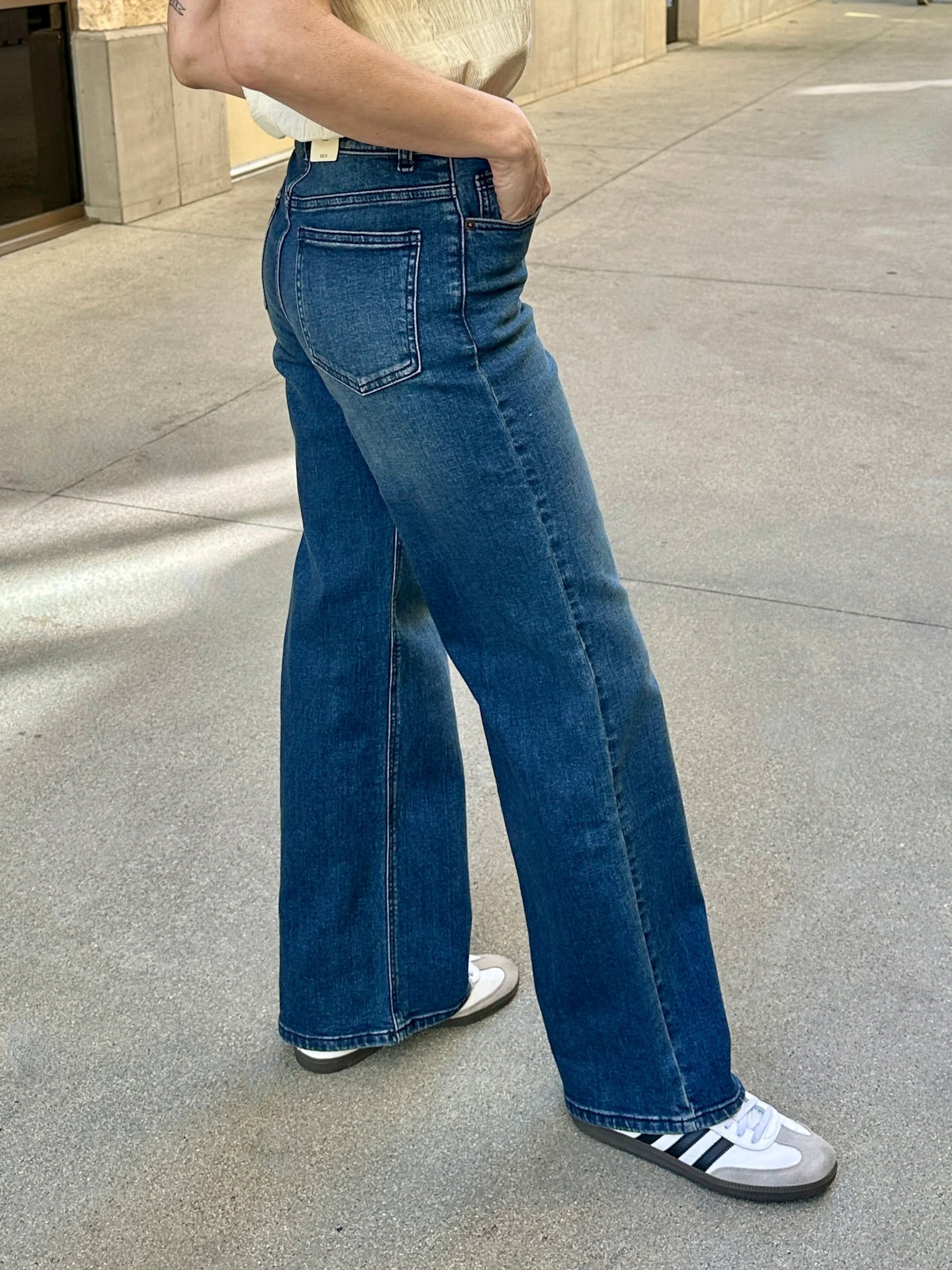 Wide Leg, Dark Wash Jeans