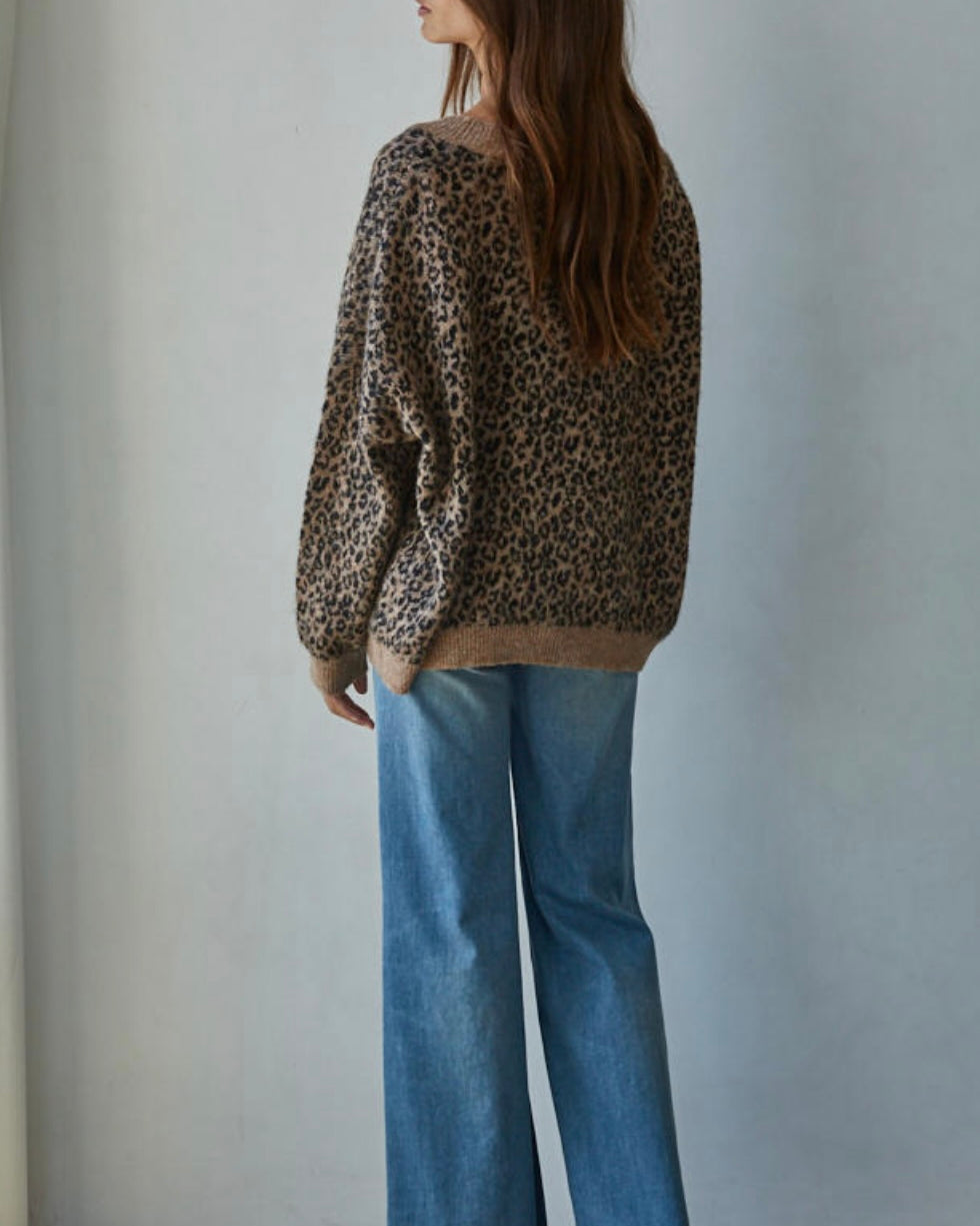 Person wearing a leopard print sweater